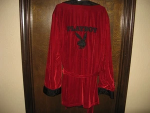 Costume Playboy Vintage Collezione Hugh Hefner Accappatoio Cintura Rosso e Nero Uomo Taglia Unica - Foto 1 di 5