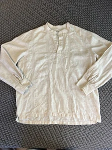 Camisa Banana Republic 100 % lino para hombre talla L manga larga nueva sin etiquetas - Imagen 1 de 11