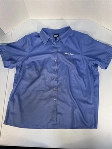 Kwik Trip Women’s Lands End Collar Shirt Blue Button Up Size XXL 20W - 22W - Picture 1 of 13