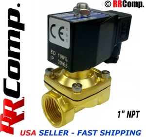 1" npt 24-Volt AC Brass Electric Solenoid Valve, Seal: (VITON) - Picture 1 of 10