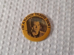 Vintage Randy Travis "I'm a Randy Travis Fan!" Country Musik Button Pin - Bild 1 von 5