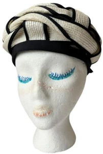Sombrero Turbante Vintage Años 40 Mujer Talla Pequeña Blanco Contraste Tejido Mr Morton G - Imagen 1 de 20