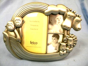 Unikat Kinder Zinn 3 Bilderrahmen mit gegossenen Noahs Tieren Wand- oder Tischaufsteller - Bild 1 von 3