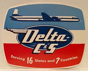 DELTA C & S AIRLINES Luggage Label ~ Chicago & Southern ~ International Flights - Picture 1 of 2