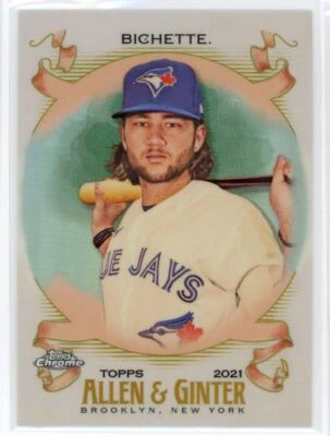 2021 Topps Allen & Ginter Chrome Refractor Bo Bichette Toronto Blue Jays #61 - Image 1 of 2