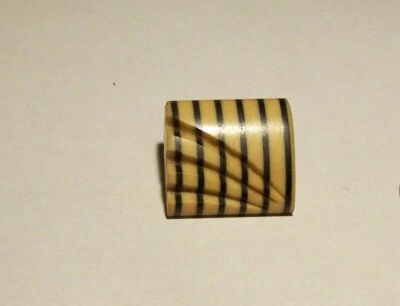 3/4 Square Yellow and Black Zebra Button with Grooves - Image 1 of 4