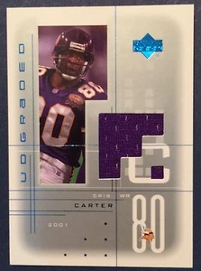 2001 UD GRADED CRIS CARTER GAME USED JERSEY #CC WORN VIKINGS - Picture 1 of 1