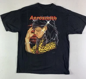 vtg 1994 Aerosmith Shirt Mens XL Steven Tyler Get A Grip Concert Tour Black - Picture 1 of 8