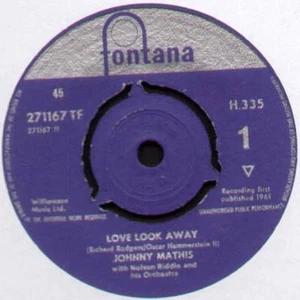 JOHNNY MATHIS ~ LOVE LOOK AWAY ~ 1961 UK VINYL 7" SINGLE ~ FONTANA H.335 - Picture 1 of 2
