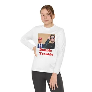 Youth Long Sleeve Donald Trump Elon Musk - Funny Design, Gift for Kids, Cool - Picture 1 of 29