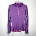Nike Running Jacket Womens Medium Dri-Fit Hooded Mock Neck Long Sleeve Pullover