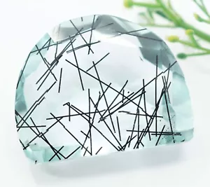 Natürlicher zertifizierter 86,75 ct Fancy Cut schwarzer Rutilquarz loser Edelstein - Bild 1 von 3
