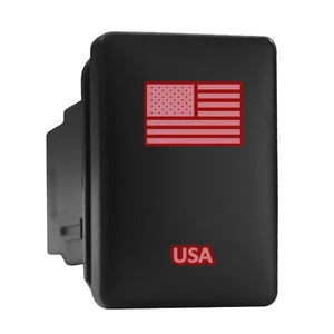 USA Red LED Backlit Switch Short Push Button 1.28"x 0.87" (Fit: Toyota) - Picture 1 of 6