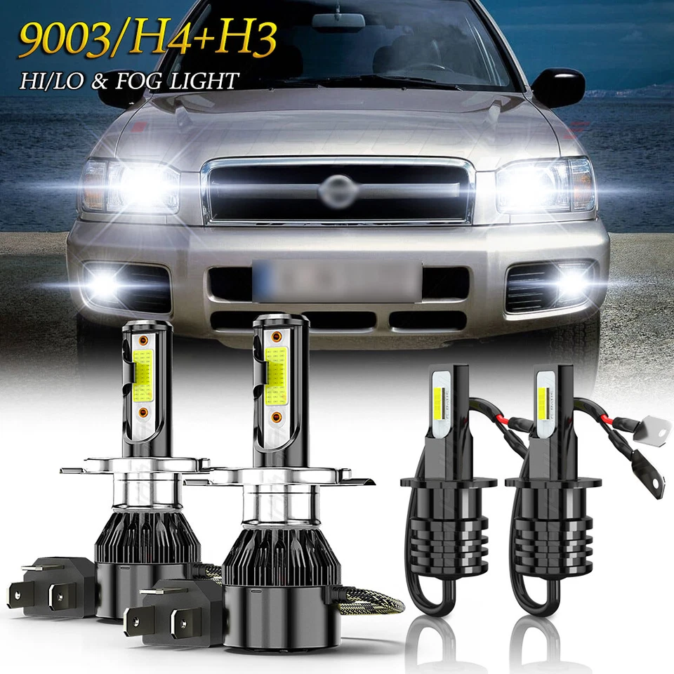 For Nissan Pathfinder 2001-2004 6000K LED Headlight Hi/Lo + Fog Lights Bulbs 4pc - image 1 of 4