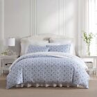 Laura Ashley - King Duvet Cover Set, Cotton Sateen Bedding with Matching Sham...