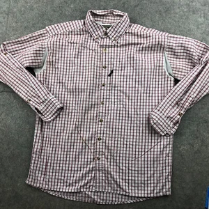 Drake Shirt Men Small Red Check Long Sleeve Vented Fishing Hiking Button Up* - Picture 1 of 10