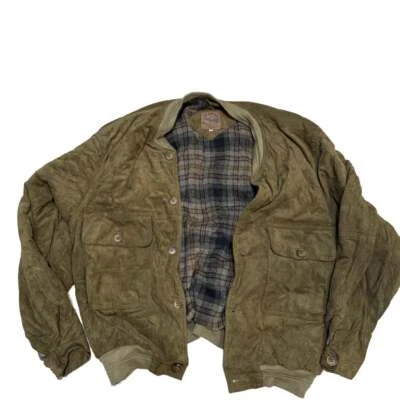 Chaqueta bomber Billy de gamuza caqui y verde con... Foto 1 de 3