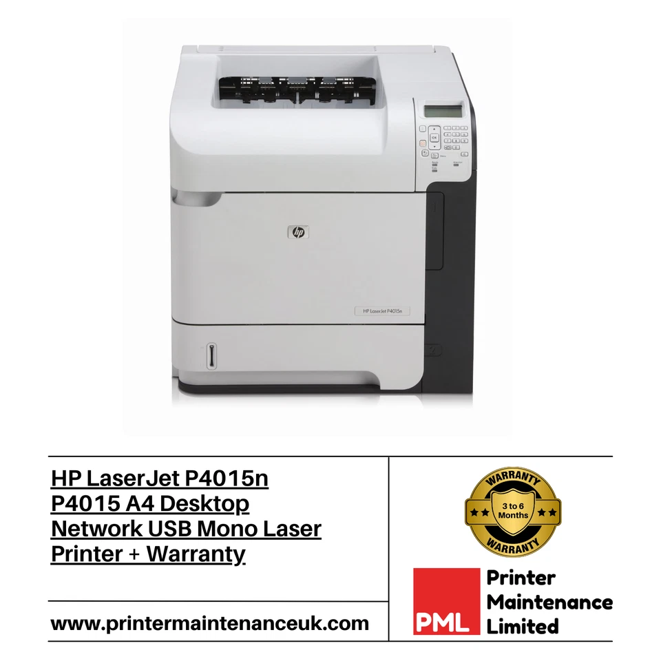 HP LaserJet P4015N P4015 A4 Desktop Network USB Mono Laser Printer + Warranty - Image 1 of 1