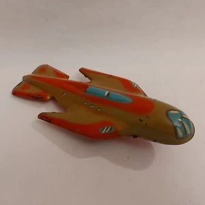Juguete de hojalata de fricción estilo Dan Dare cohete nave espacial vintage años 50/60 - Imagen 1 de 14