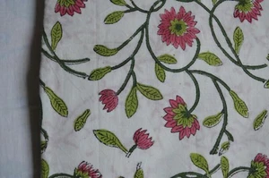 Cotton Fabric 3 Yard Indian Hand-Block Running Sewing Décor Craft Print_1213 - Picture 1 of 11