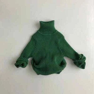 Kids Sweaters Solid Girls Sweater Brief Boys Pullover Turtleneck Knitwear - Picture 1 of 32