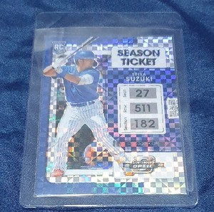 Seiya Suzuki Rookie Checkered Prizm Season Ticket Card, #2, Rare Card