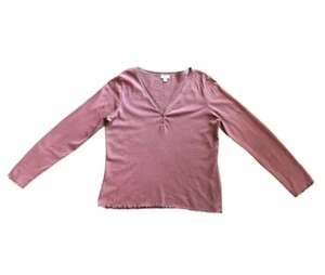 J Jill Camisa Borgoña Texturizada Tejido Manga Larga Talla Grande - Imagen 1 de 12