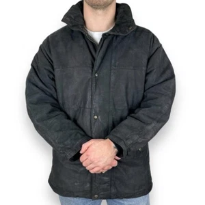 Vtg 1994 Timberland Weathergear Waterproof Cowhide Leather Jacket, Black, Medium - Picture 1 of 8