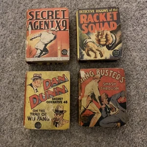 1930-40er Jahre große kleine Bücher Menge (x4) Hardcover-Dan Dunn Gang Busters Racket Squad - Bild 1 von 24