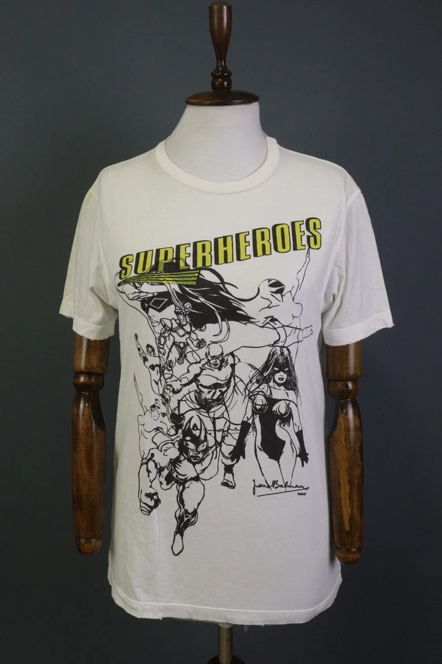 Pierre Balmain White Crew Neck "SUPERHEROS" Graphic Printed Top T-Shirt Size XS - Image 1 of 4