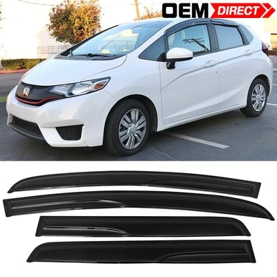 Se adapta a 15-19 Honda Fit GK Mugen estilo acrílico 4 piezas viseras de ventana deflectores de ventilación Foto 1 de 4