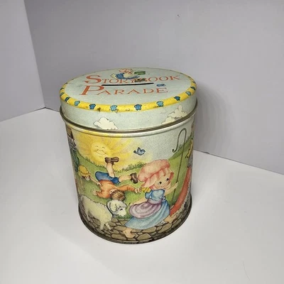 Vintage Storybook Parade Candy Tin Piggy Bank Nursery Humpty Dumpty Lamb - L9 - Imagem 1 de 4