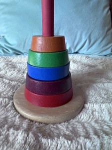 VINTAGE, Rare Colorful Wooden Stacking Toy. Very Good Condition! - Picture 1 of 7