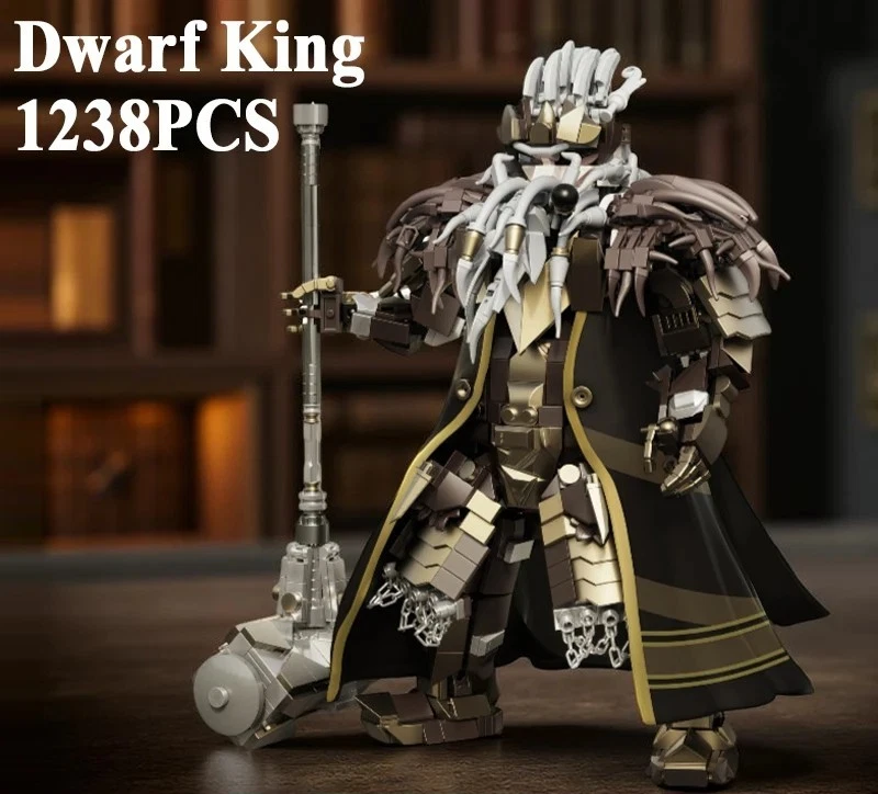 Juego de bloques de construcción del rey enano de 1238 piezas, modelo de figura de guerrero de fantasía Foto 1 de 4