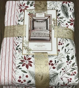 Juego de edredón completo/reina de algodón Navidad vacaciones granja francesa Lillian August - Imagen 1 de 5