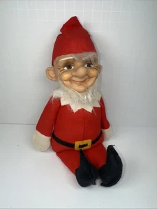 Kamar Vintage 11" Natale Babbo Natale ELF Bambola Figura Occhi di Vetro Made in Japan con Etichetta - Foto 1 di 5