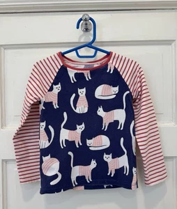 Mini Boden - 3/4 Years- Cats Blue Red long sleeve shirt - Picture 1 of 3