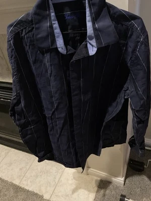 Tasso Ella 100% Cotton BlueStriped Button Up Long Sleeve Dress Shirt Size XL - Image 1 of 4