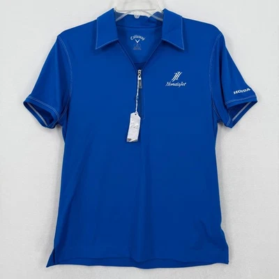Camisa polo para mujer Callaway azul medio 1/4 cremallera HondaJet Honda Golf Top Foto 1 de 4