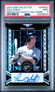 PAUL O’NEAL AUTO PSA 9 2024 Leaf Collective Light Blue Shimmer /10 POP 1 Signed - Picture 1 of 2