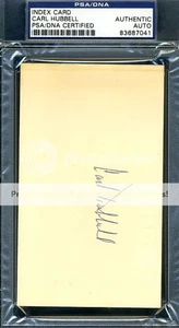 Carl Hubbell Psa/dna Authenticated Signed 3x5 Index Card Autograph - Picture 1 of 1