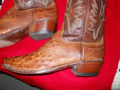 Lucchese 1883 Genuine Full Quill Ostrich Western Cowboy Boots Mens Size 9 D - Photo 1/4