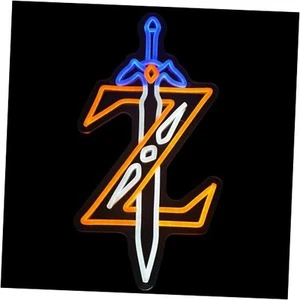 Sword Neon Sign - Legend of Wall Hanging - Blue and Orange LED Lighted Gaming - Picture 1 of 7