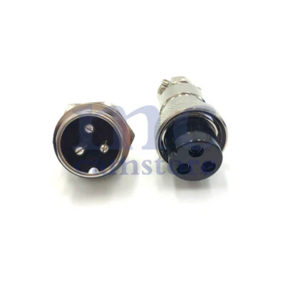 GX20 3 Pin Male 20mm Screw Type Panel Connector Adapter Aviation Plug - Image 1 of 4