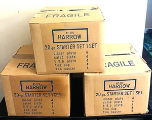 1970s HARROW Gold Bone China by Mikasa. Serving of 5. 12 settings NEW in Box - Picture 1 of 5