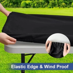 Spandex Picnic Table Cloth, Elastic Fitted Tablecloths for Rectangle Tables New - Picture 1 of 19