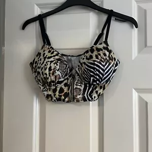 River Island Pacha Ibiza Print bralet Bikini Top Size 8 - Picture 1 of 5