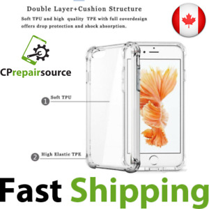 Shock-Proof Clear Soft Silicone Bumper Gel Cover Slim Case Fit Samsung iPhone