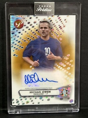 2023 Topps Pristine Road To Euro 2024 England Michael Owen Auto Gold /50 Encased - Image 1 of 3