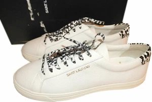 Saint Laurent Sneakers ANDY Classic Low Top Perforated Leather Shoes 40.5  Ysl - Picture 1 of 12